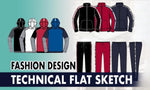 Load image into Gallery viewer, I will do fashion design and clothing technical flat sketch