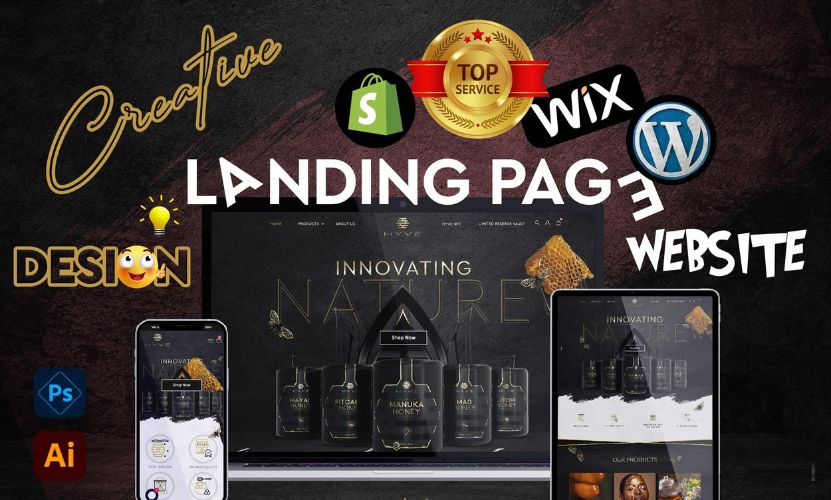 I will design a professional landing page or website design